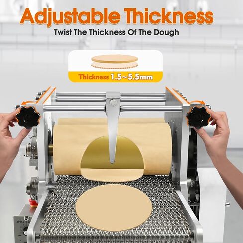 Electric Tortilla Maker, 2 Mold(4INCH+6INCH) Tortilla Maker Machine with Non-Stick Coating, 1.5MM-5.5MM Adjustable Thick Chapatti Machine for Sopes Roti Pita Tortilla Pizza, Gold in Saudi Arabia
