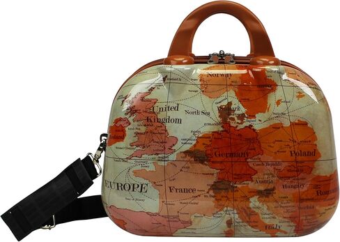 World Traveler Europe 2-Piece Carry-On Spinner Luggage Set with TSA Lock, Brown, One_Size in Kuwait