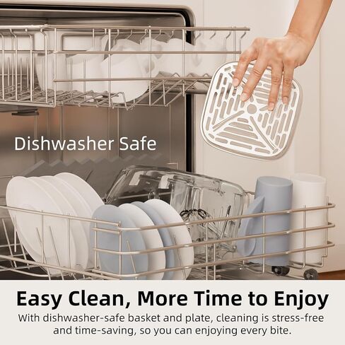 مقلاة هوائية زجاجية 4.2QT، بدون طلاء، 8-1 إعدادات مسبقة، وعاء زجاجي TempWare، تصميم شفاف، آمن للاستخدام في الفريزر وغسالة الأطباق، التحكم في درجة الحرارة حتى 400 درجة فهرنهايت، بيج كريمي in Kuwait