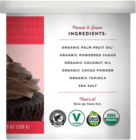 Miss Jones Baking Organic Buttercream Frosting, Perfect for Icing and Decorating, Vegan-Friendly: Rich Fudge Chocolate (Pack of 6) in Saudi Arabia