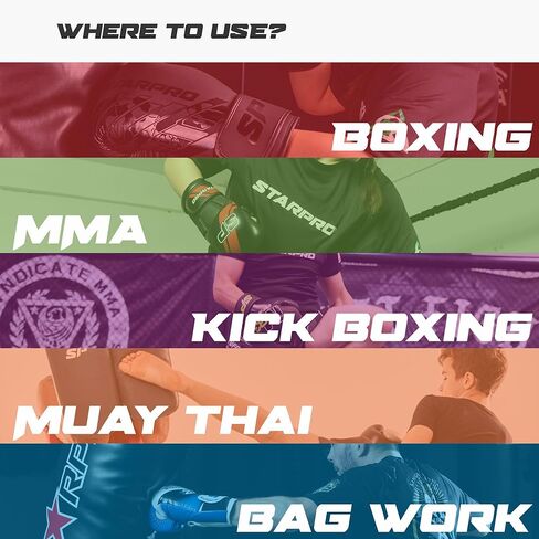 Starpro Padded Boxing Hand Wraps - Secure Velcro Closure & Knuckle Padding for Maximum Safety - Ideal for Boxing, Fitness, Training - Many Colors & Sizes in Saudi Arabia