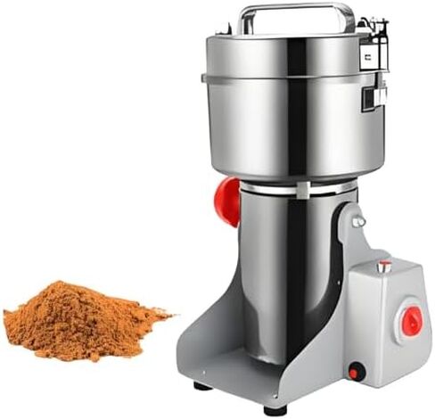 High-Speed Stainless Steel Herb Grinder Mill, 304 Portable Pulverizer with Timing Function, Electric Spice Grinder 1000g, 32000 RPM for Efficient Grinding in Saudi Arabia
