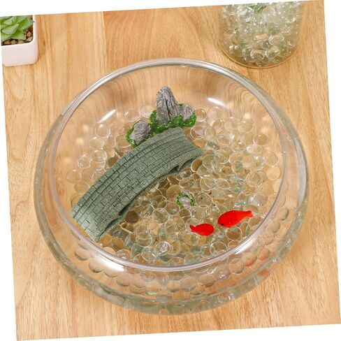 VICASKY 200pcs Flat Glass Beads Clear Decorative Marbles for Vases Fish Tanks Gardens Polished Glass Pebbles for Stable Display Easy Cleaning in Saudi Arabia