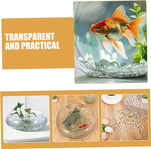 VICASKY 200pcs Flat Glass Beads Clear Decorative Marbles for Vases Fish Tanks Gardens Polished Glass Pebbles for Stable Display Easy Cleaning in Saudi Arabia
