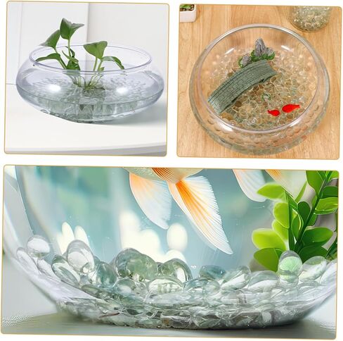 ABOOFAN 200Pcs Clear Flat Glass Beads for Aquarium Decoration Non Floating Marbles for Fish Tank Rocks Decorative Bowl Fillers Easy to Clean Garden Ornaments in Saudi Arabia