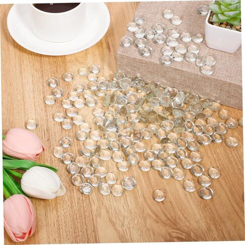 ABOOFAN 200Pcs Clear Flat Glass Beads for Aquarium Decoration Non Floating Marbles for Fish Tank Rocks Decorative Bowl Fillers Easy to Clean Garden Ornaments in Saudi Arabia