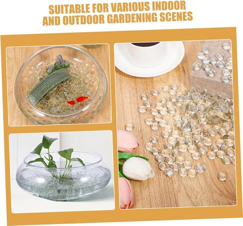 ABOOFAN 200Pcs Clear Flat Glass Beads for Aquarium Decoration Non Floating Marbles for Fish Tank Rocks Decorative Bowl Fillers Easy to Clean Garden Ornaments in Saudi Arabia