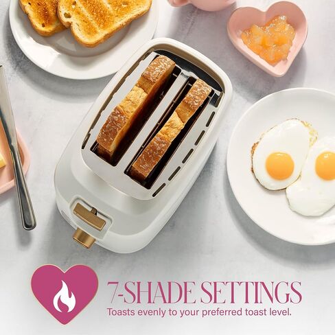 Paris Hilton 2-Slice Toaster, Extra-Wide Slots, 7 Browning Settings, Bagel & Defrost Functions, Removable Crumb Tray, Pink in Saudi Arabia