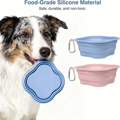 Collapsible Dog Bowls, 2-Pack Dog Water Bowl for Walking Parking Traveling Portable Pet Feeding Bowl, Travel Essentials for Cats and Dogs in Saudi Arabia