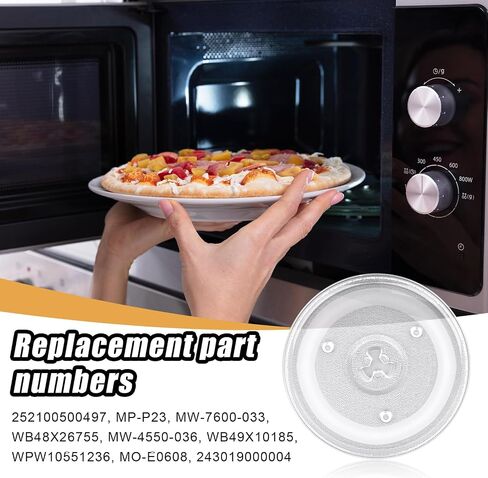 10.6in Microwave Glass Turntable, Microwave Glass Plate Tray Replacement Parts Compatible with Danby Panasonic Galanz Emerson Furrion Avanti Oster Hamilton Beach P90D23AL-R1/GE WB48X26755/WPW10551236 in Saudi Arabia