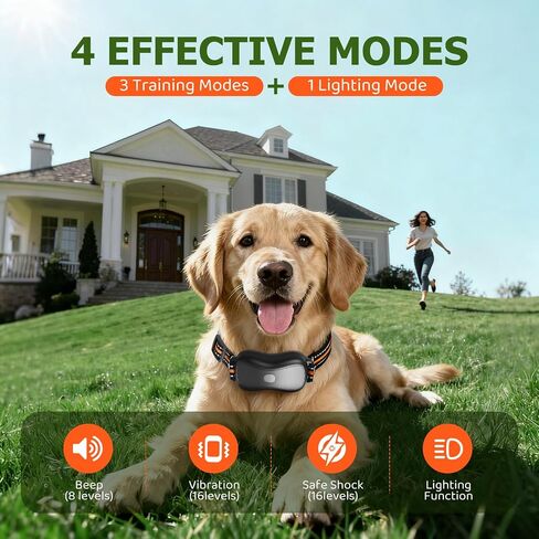 Shock Collar for Dog - 3300FT Dog Shock Collar with Remote, IP67 Waterproof Training Collar with 3 Modes & LED Light, Rechargeable e Collar for Large Medium Small Dogs in Saudi Arabia