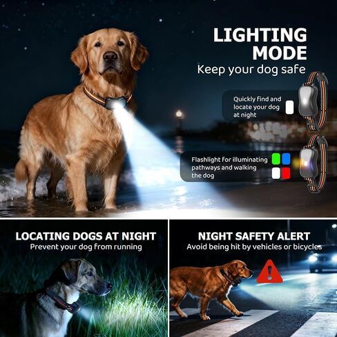 Shock Collar for Dog - 3300FT Dog Shock Collar with Remote, IP67 Waterproof Training Collar with 3 Modes & LED Light, Rechargeable e Collar for Large Medium Small Dogs in Saudi Arabia