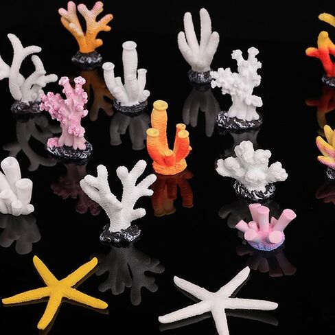 1Pc Artificial Coral Plant Aquarium Decorations Coral Reef Decor Premium Quality Artificial Craft Resin Aquarium Decor for Fish Tank Aquarium Landscape in Saudi Arabia
