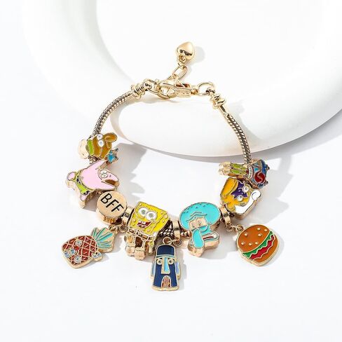 Essenburg Heart Rose Gold Charm Pandora Inspired Style Bracelet Silver Color Heart Charm 19CM in Kuwait