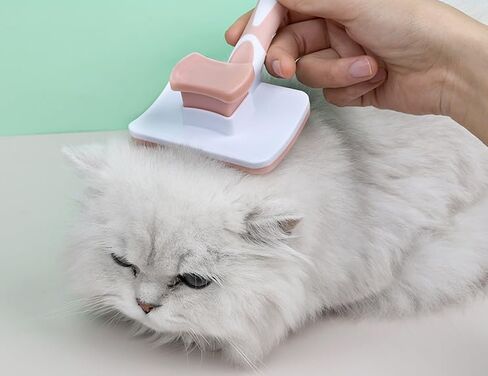 Self-cleaning sliding brush for dogs and cats, lightweight dog detangling brush for massaging and combing, cat brush gently removes undercoat in Saudi Arabia