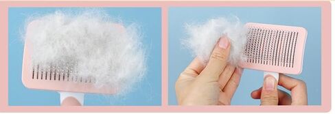 Self-cleaning sliding brush for dogs and cats, lightweight dog detangling brush for massaging and combing, cat brush gently removes undercoat in Saudi Arabia
