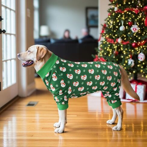 Vehomy 2-Pack Christmas Dog Pajamas Xmas Pet Pjs with Snowman Elk Patterns Christmas Dog Onesie Jumpsuits Jammies Clothes Stretchy Shirts Comfy Outfit Costume Apparel for Small Medium Large Dogs XL in Saudi Arabia