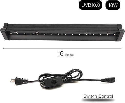 Reptile LED UVB Light – 16-INCH 18W UVB10.0 Linear UV Lamp for Bearded Dragons, Turtles & Lizards – Strip UVB Bar with UVA UVB Output, 8 X UV Beads, 6500K – Bulb-Free in Saudi Arabia