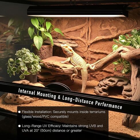 Reptile LED UVB Light – 16-INCH 18W UVB10.0 Linear UV Lamp for Bearded Dragons, Turtles & Lizards – Strip UVB Bar with UVA UVB Output, 8 X UV Beads, 6500K – Bulb-Free in Saudi Arabia