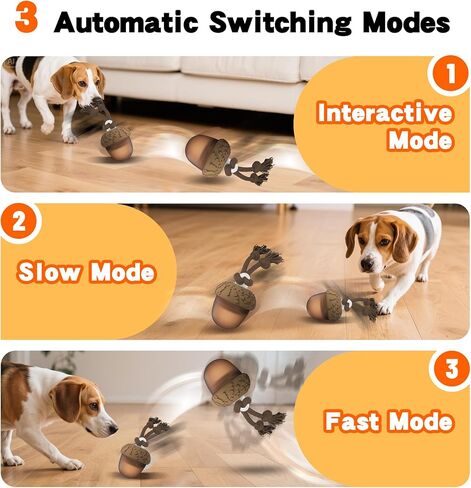 ألعاب تفاعلية للكلاب، ألعاب للكلاب تتحرك تلقائيًا لإبقائها مشغولة، كرة كلب تهتز وتنشط بالحركة للكلاب الصغيرة/المتوسطة/الكبيرة (أكرون) in Kuwait