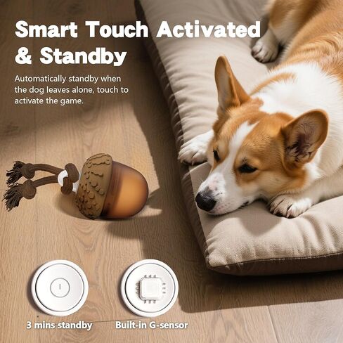 ألعاب تفاعلية للكلاب، ألعاب للكلاب تتحرك تلقائيًا لإبقائها مشغولة، كرة كلب تهتز وتنشط بالحركة للكلاب الصغيرة/المتوسطة/الكبيرة (أكرون) in Kuwait