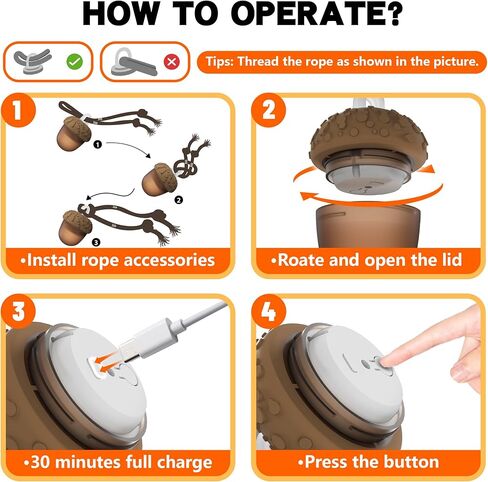 ألعاب تفاعلية للكلاب، ألعاب للكلاب تتحرك تلقائيًا لإبقائها مشغولة، كرة كلب تهتز وتنشط بالحركة للكلاب الصغيرة/المتوسطة/الكبيرة (أكرون) in Kuwait