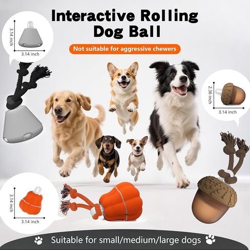 ألعاب تفاعلية للكلاب، ألعاب للكلاب تتحرك تلقائيًا لإبقائها مشغولة، كرة كلب تهتز وتنشط بالحركة للكلاب الصغيرة/المتوسطة/الكبيرة (أكرون) in Kuwait