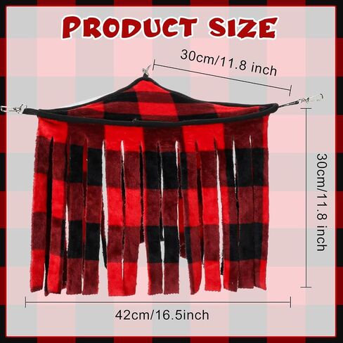 Huwena 4 Pcs Guinea Pig Hideout Christmas Plaid Fleece Hideaway Toys Cage Accessories Small Animals Corner Triangular Hammock Hamster Ferret Playing Sleeping Bed for Hedgehog Bunny Chinchillas in Saudi Arabia