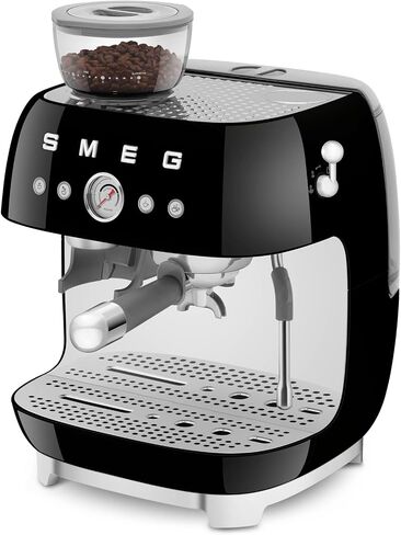 Smeg EGF03 Semi-Automatic Espresso Machine with Built-In Grinder, Dual Thermoblock, 50’s Retro Style – Cream (120 V) in Saudi Arabia
