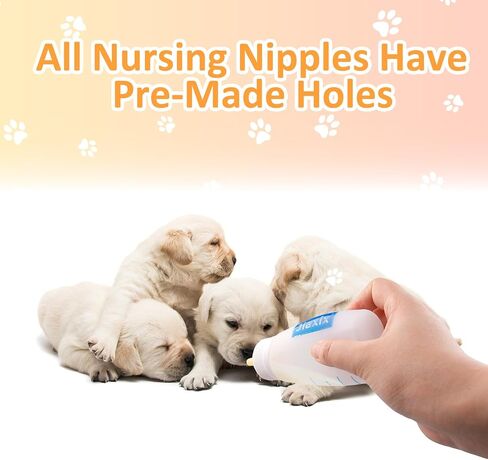 3 Pack Kitten Silicone Bottle Feeding Kit,Nipple & Feeding Kit for Kittens, Reusable Newborn Kitten Supplies, Suitable for Feeding Kitten, Puppy, Rabbit,Hamster (Yellow, Large) in Saudi Arabia