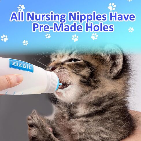 مجموعة أدوات إطعام القطط من السيليكون مكونة من 3 قطع، حلمة ومجموعة تغذية للقطط الصغيرة، مستلزمات القطط حديثي الولادة قابلة لإعادة الاستخدام، مناسبة لإطعام القطط الصغيرة والجرو والأرنب والهامستر (أصفر، كبير) in Kuwait