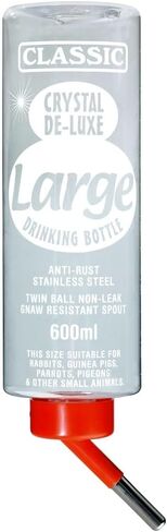 CLASSIC Crystal Deluxe 'Large' Small Animal Drinking Bottle – 20 oz | Non-Leak Water Bottle for Rabbits, Guinea Pigs, Chinchillas & Other Small Pets in Saudi Arabia