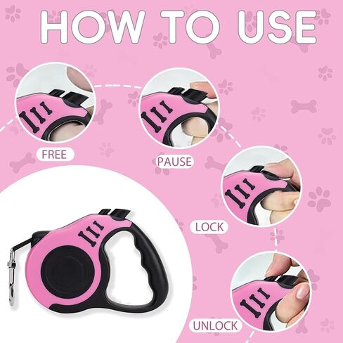 Retractable Dog Leash Automatic Telescopic Tractor Dog Tape with Non-Slip Handle, Suitable for Small and Medium-Sized in Saudi Arabia