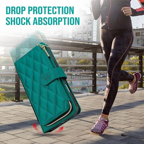 للحصول على iPhone16 Pro Max Wallet Case with Crossbody and Wrist Strap for Women Girls ، Fashion Pu Leather Rfid Forcing Kickstand Flip Folio Wover with Card Holder and Zipper Black in Saudi Arabia