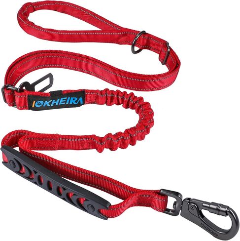 IOKHEIRA 6Ft /4Ft Dog Leash Rope for Large Dogs, Heavy Duty with Comfortable Padded Handle and Highly Reflective Threads,4-in-1 Multifunctional Dog Leashes with Car Seat Belt for Training (Black) in Saudi Arabia