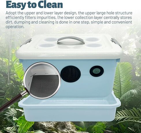 Cricket Keeper,Dubia Roach Container,with Temperature and Humidity Detector,Live Crickets Keeper for Reptiles,Insect Habitat for Crickets,Dubia Roach,with Water Dish, Feeding Tray,Cleaning Brush (A) in Saudi Arabia