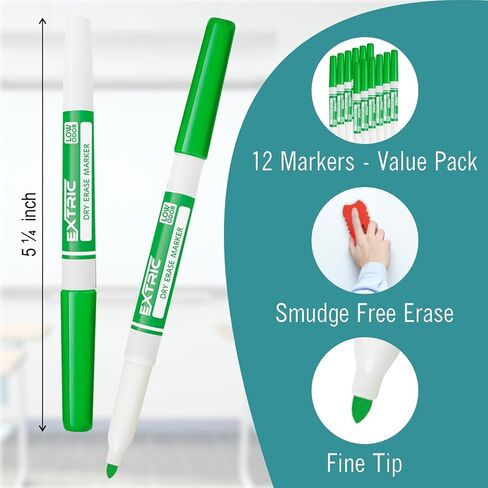 Dry Erase Markers Fine Tip, 12 Count Whiteboard Markers, Black Dry Erase Markers, Fine Point Dry Erase Markers, Dry Erase Markers for Kids, White Board Markers Dry Erase in Saudi Arabia