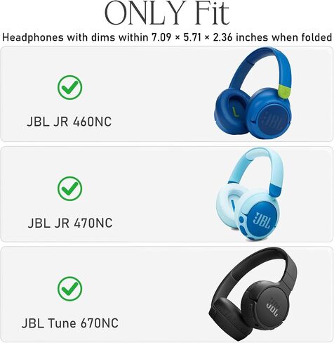 Headphone Case for JBL Junior 470NC/ JR 470 NC/JR 460 NC/Tune 670NC Kids Headphone (Box Only) (Grey-Orange) in Saudi Arabia