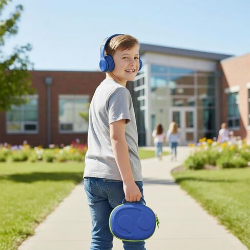 Headphone Case for JBL Junior 470NC/ JR 470 NC/JR 460 NC/Tune 670NC Kids Headphone (Box Only) (Grey-Orange) in Saudi Arabia