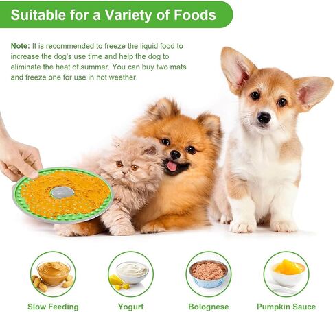 Dog Lick Mat, for Crate Training and Reducing Anxiety, Made of Natural Rubber, Promotes Healthy Feeding and Oral Hygiene in Kuwait