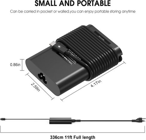 65W 60W USB C Laptop Charger Compatible with Dell Latitude XPS Chromebook Fast Charger Type C Power Cord in Saudi Arabia