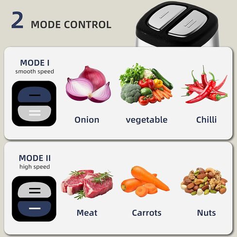 محضرة طعام كهربائية، مفرمة خضروات، أداة مساعدة في المطبخ، مفرمة لحم سهلة التنظيف مع وعاءين (8 أكواب من الفولاذ المقاوم للصدأ + 8 أكواب زجاجية)، خلاط طعام صغير للفواكه/اللحوم/المكسرات/الأسماك/الخضار/أغذية الحيوانات الأليفة/أغذية الأطفال in Kuwait