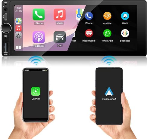 EZoneTronics Double Din Car Stereo with Backup Camera, DVD/CD/AM/FM Player, Bluetooth, Capacitive Touch Screen, USB/SD Support, 1080P, Multi-Language & Remote Control. in Kuwait