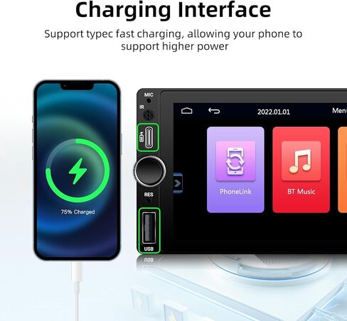 EZoneTronics Double Din Car Stereo with Backup Camera, DVD/CD/AM/FM Player, Bluetooth, Capacitive Touch Screen, USB/SD Support, 1080P, Multi-Language & Remote Control. in Kuwait