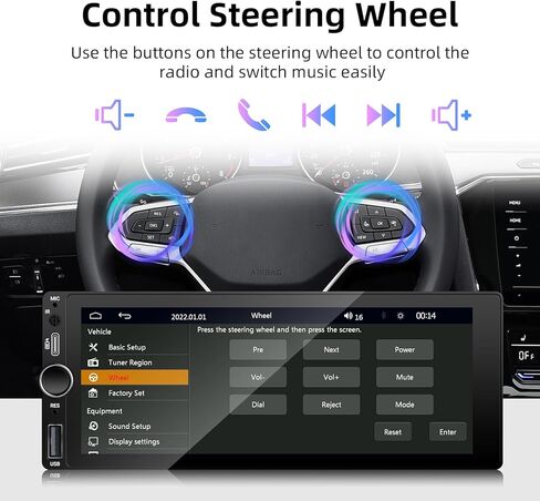 EZoneTronics Double Din Car Stereo with Backup Camera, DVD/CD/AM/FM Player, Bluetooth, Capacitive Touch Screen, USB/SD Support, 1080P, Multi-Language & Remote Control. in Kuwait