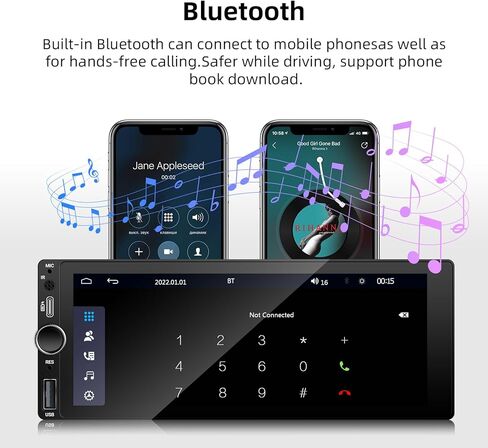 EZoneTronics Double Din Car Stereo with Backup Camera, DVD/CD/AM/FM Player, Bluetooth, Capacitive Touch Screen, USB/SD Support, 1080P, Multi-Language & Remote Control. in Kuwait