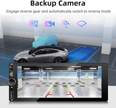 EZoneTronics Double Din Car Stereo with Backup Camera, DVD/CD/AM/FM Player, Bluetooth, Capacitive Touch Screen, USB/SD Support, 1080P, Multi-Language & Remote Control. in Kuwait