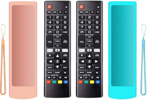 (2+2 حزم) Universal Replacement Remote No Setup Fit Lg All TV Remote مع غطاء غلاف السيليكون الناعم المضاد للخلط الأزرق والأرجواني المتوافق مع LG All Smart LCD LED HDTV UHD OLED 3D 4K TVS in Kuwait