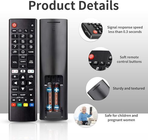 (2+2 حزم) Universal Replacement Remote No Setup Fit Lg All TV Remote مع غطاء غلاف السيليكون الناعم المضاد للخلط الأزرق والأرجواني المتوافق مع LG All Smart LCD LED HDTV UHD OLED 3D 4K TVS in Kuwait