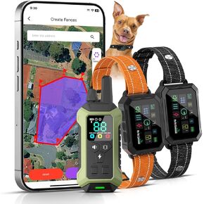 سياج My Pet Command GPS، سياج لاسلكي للكلاب بدون اشتراك مع التطبيق، أسوار ذات 6 جوانب أو دائرية، نغمة، اهتزاز، تصحيح، صدمة، طوق مقاوم للماء قابل لإعادة الشحن in Kuwait